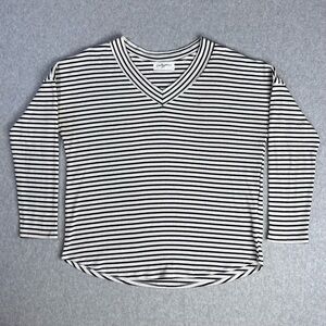 Black and White Striped Long Sleeve Top